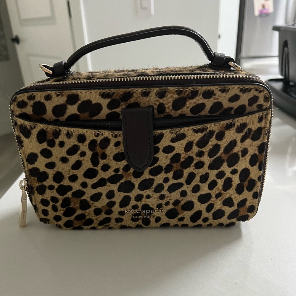 Kate Spade leopard double zip crossbody